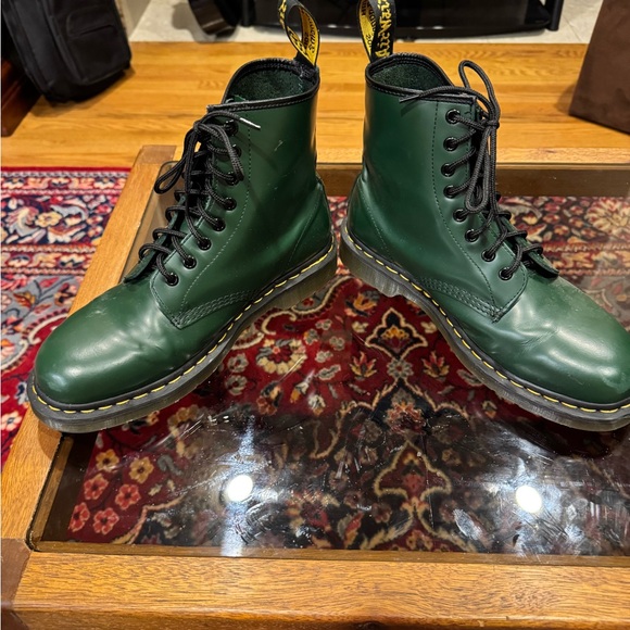 Dr. Martens Green Leather Boots - Picture 4 of 8